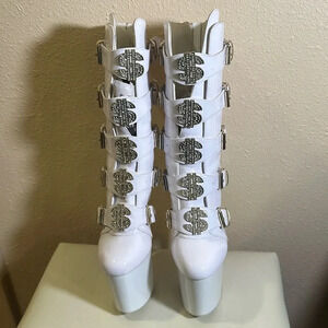 White high boots size 8M